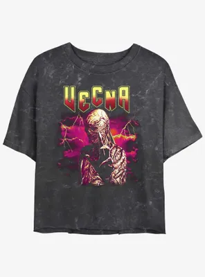 Stranger Things Heavy Metal Vecna Mineral Wash Womens Crop T-Shirt