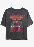 Stranger Things Upside Down Group Mineral Wash Womens Crop T-Shirt