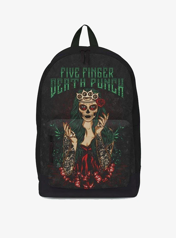 Rocksax Five Finger Death Punch Day of the Dead Green Classic Backpack