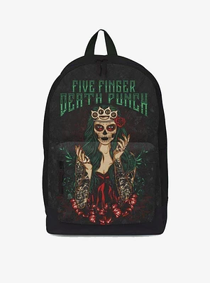 Rocksax Five Finger Death Punch Day of the Dead Green Classic Backpack