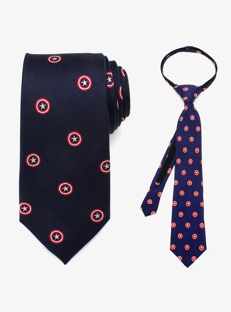 Marvel Captain America Father And Son Captain America Zipper Necktie Gift Set