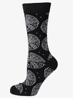 Star Wars Millennium Falcon Blueprint Black Men's Socks