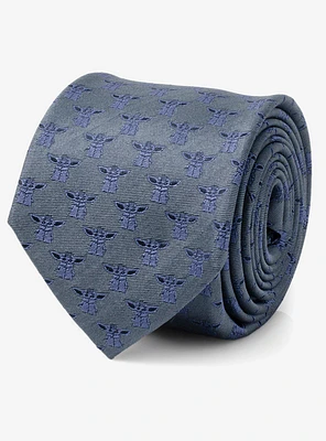 Star Wars The Mandalorian Grogu Blue Tonal Men's Tie