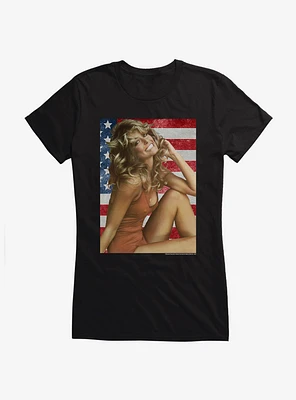 Farrah Fawcett American Flag Girls T-Shirt