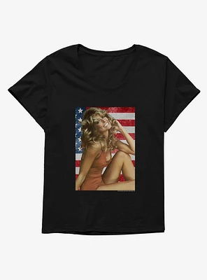 Farrah Fawcett American Flag Girls T-Shirt Plus