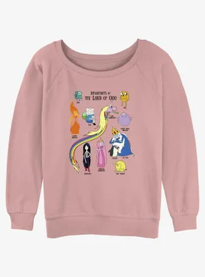 Adventure Time Land of Ooo Inhabitants Womens Slouchy Sweatshirt
