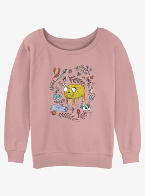 Adventure Time Jake Sketch Womens Slouchy Sweatshirt