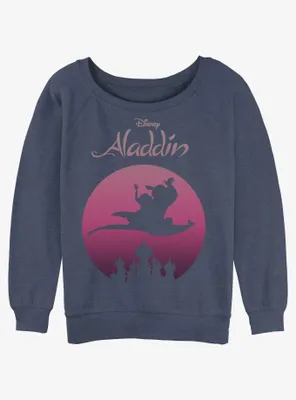 Disney Aladdin Flying High Silhouette Womens Slouchy Sweatshirt