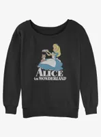 Disney Alice Wonderland and Dinah Womens Slouchy Sweatshirt