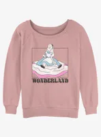 Disney Alice Wonderland Soft Pop Womens Slouchy Sweatshirt