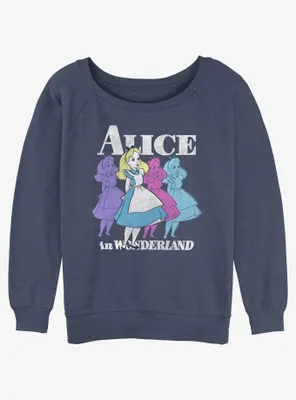 Disney Alice Wonderland Trippy Womens Slouchy Sweatshirt