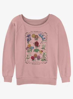 Disney Alice Wonderland The Wildflowers Womens Slouchy Sweatshirt