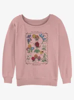 Disney Alice Wonderland The Wildflowers Womens Slouchy Sweatshirt