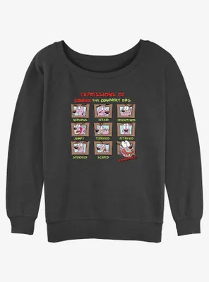 Cartoon Network Courage the Cowardly Dog Expressions Womens Slouchy Sweatshirt