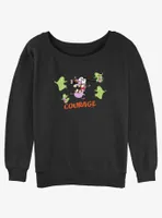 Cartoon Network Courage the Cowardly Dog Screaming Ghosts Womens Slouchy Sweatshirt