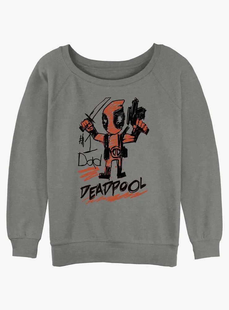 Marvel Deadpool Number 1 Dad Womens Slouchy Sweatshirt