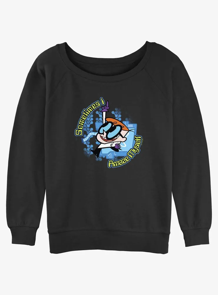 Cartoon Network Dexter's Laboratory Sometimes I Amaze Myself Womens Slouchy Sweatshirt