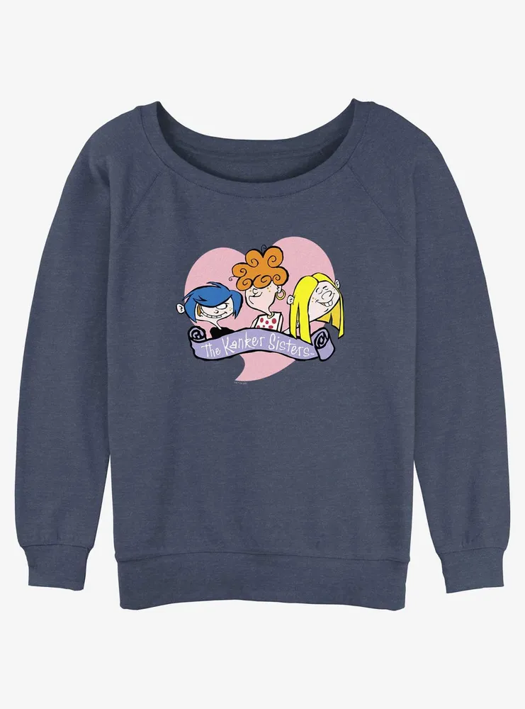 Cartoon Network Ed, Edd n Eddy Kanker Sisters Heart Womens Slouchy Sweatshirt