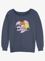 Cartoon Network Ed, Edd n Eddy Kanker Sisters Heart Womens Slouchy Sweatshirt