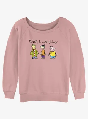 Cartoon Network Ed, Edd n Eddy Puberty Is Unforgiving Womens Slouchy Sweatshirt