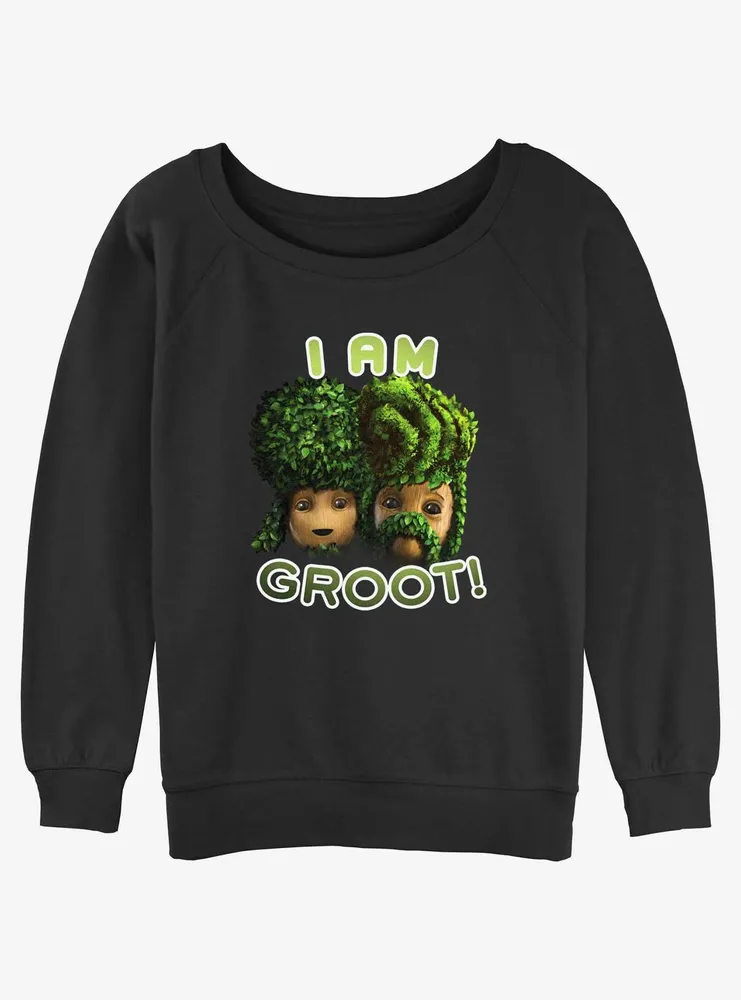 Marvel Guardians of the Galaxy Groot Hairdo Womens Slouchy Sweatshirt