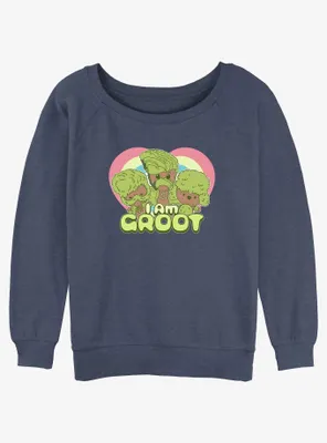 Marvel Guardians of the Galaxy Groot Hearts Womens Slouchy Sweatshirt