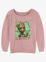 Marvel Guardians of the Galaxy Groot Vines Womens Slouchy Sweatshirt