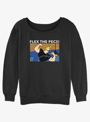 Cartoon Network Johnny Bravo Flex The Pecs Womens Slouchy Sweatshirt