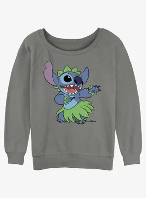 Disney Lilo & Stitch Big Hula Womens Slouchy Sweatshirt