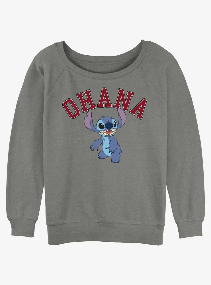 Disney Lilo & Stitch Ohana Collegiate Womens Slouchy Sweatshirt