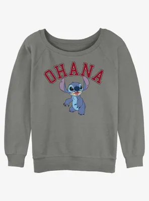 Disney Lilo & Stitch Ohana Collegiate Womens Slouchy Sweatshirt