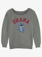 Disney Lilo & Stitch Ohana Collegiate Womens Slouchy Sweatshirt