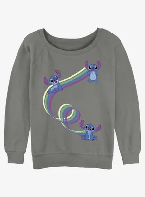 Disney Lilo & Stitch Ribbon Stitches Womens Slouchy Sweatshirt