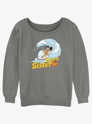 Disney Lilo & Stitch Little Sister Womens Slouchy Sweatshirt