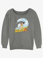 Disney Lilo & Stitch Little Sister Womens Slouchy Sweatshirt