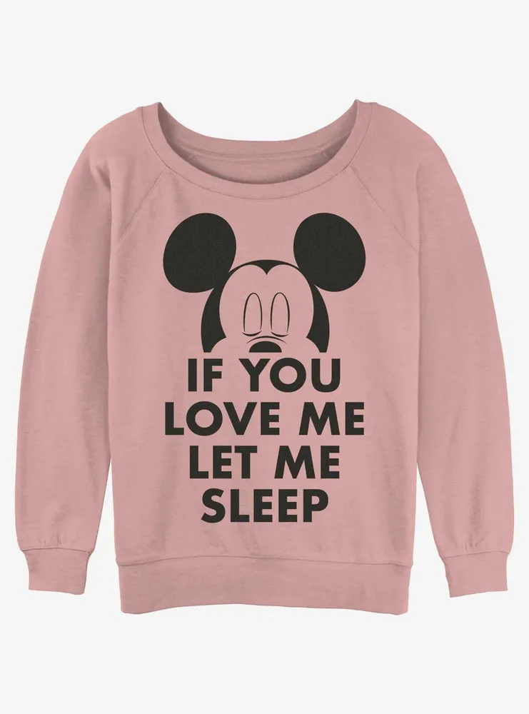 Disney Mickey Mouse Let Me Sleep Womens Slouchy Sweatshirt