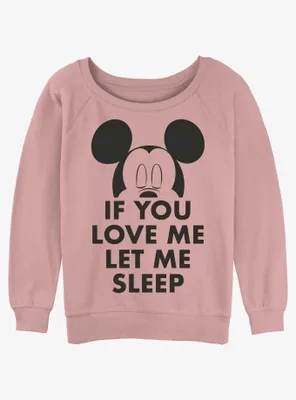 Disney Mickey Mouse Let Me Sleep Womens Slouchy Sweatshirt