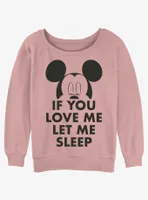 Disney Mickey Mouse Let Me Sleep Womens Slouchy Sweatshirt