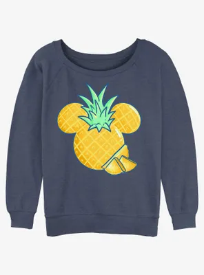 Disney Mickey Mouse Pineapple Womens Slouchy Sweatshirt