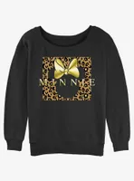 Disney Minnie Mouse Leopard Womens Slouchy Sweatshirt