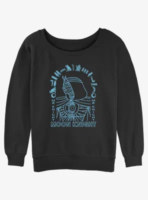 Marvel Moon Knight Hieroglyphic Portrait Womens Slouchy Sweatshirt