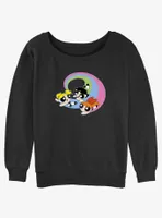 Cartoon Network The Powerpuff Girls Flying Around Womens Slouchy Sweatshirt