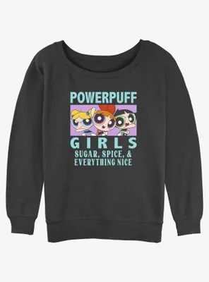 Cartoon Network The Powerpuff Girls Sugar and Spice Womens Slouchy Sweatshirt