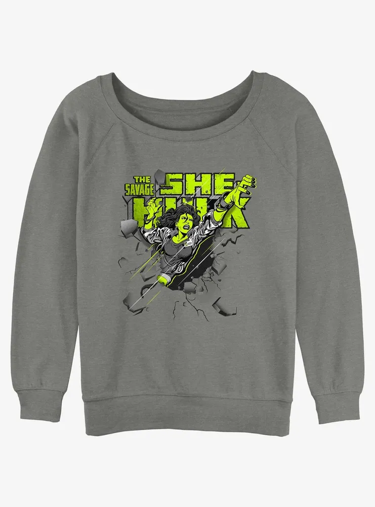 Marvel She-Hulk Savage Breakthrough Womens Slouchy Sweatshirt