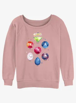 Cartoon Network Steven Universe Watercolor Gems Womens Slouchy Sweatshirt