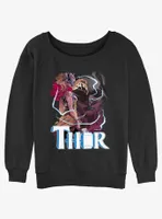 Marvel Thor Mighty Thunder God Womens Slouchy Sweatshirt