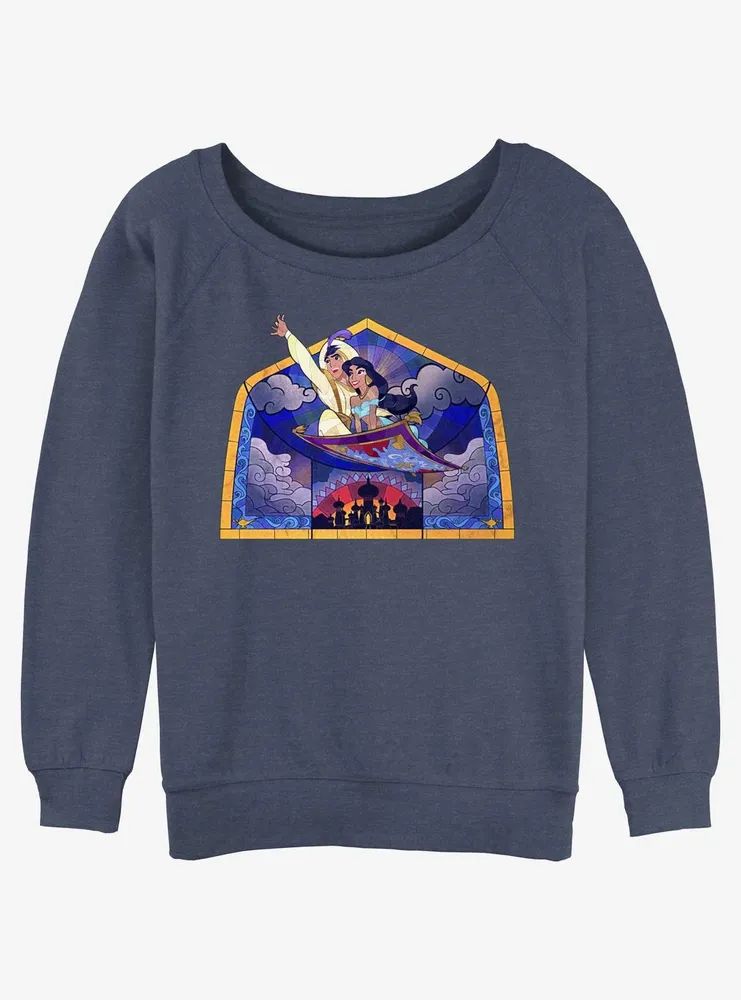 Disney Aladdin Glass Carpet Ride Womens Slouchy Sweatshirt