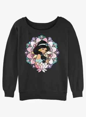 Disney Aladdin Glass Mandala Jasmine Womens Slouchy Sweatshirt