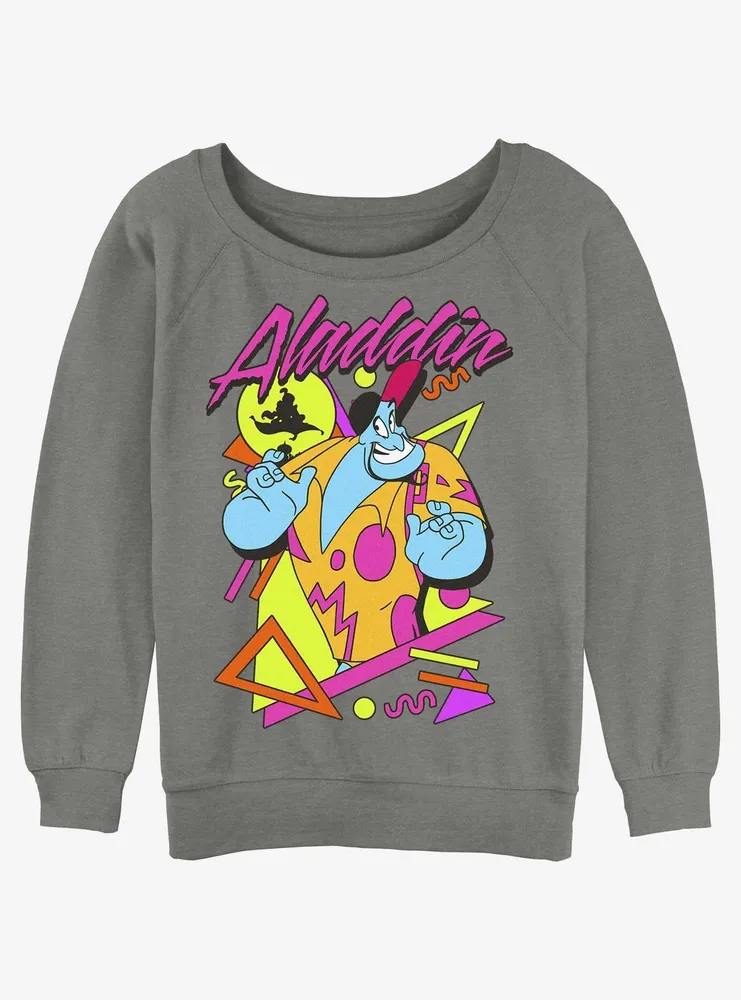 Disney Aladdin Genie On Vacation Womens Slouchy Sweatshirt