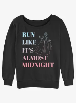 Disney Cinderella Run Like It's Almost Midnight Womens Slouchy Sweatshirt